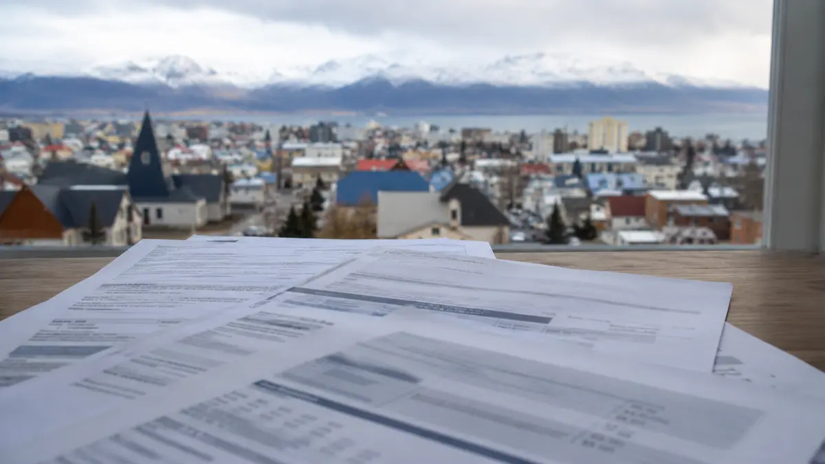 Facturas y paisaje urbano de Tierra del Fuego