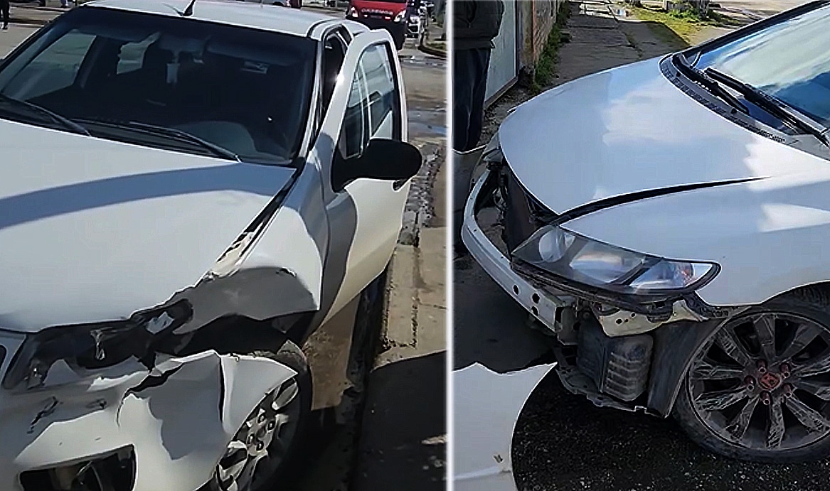 Choque entre un Honda Civic y un Fiat Palio en Estrada y Roldán de Río Grande